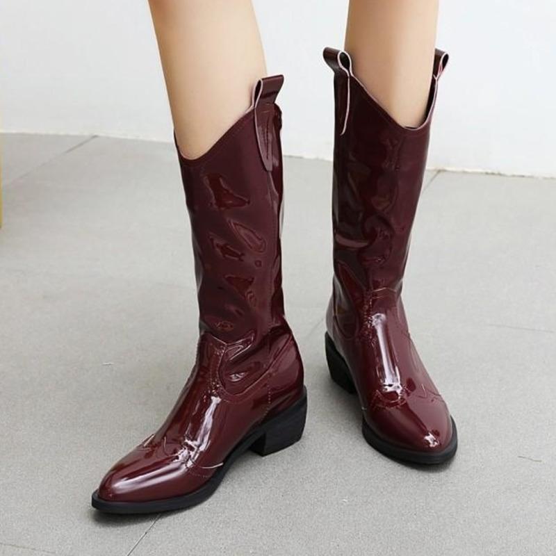 

Boots Autumn 2021 And Winter High Women's Net Red Small Man Below The Knee Medium Thin Shoes Knight Horse, Black