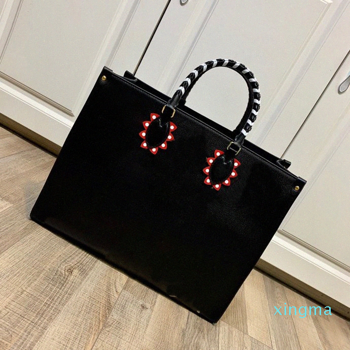 

large capacity book totes fashion leather shoulder bag womens handbag duplex print handle lady shopping bags, Dust bag