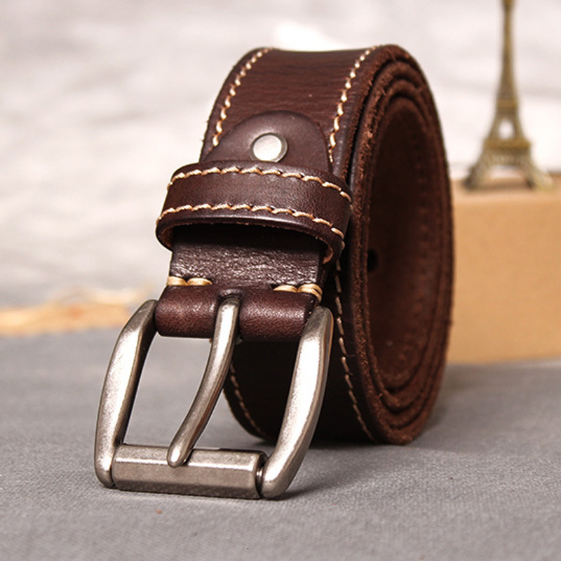 

2021 New Hot Designer Belts Men High Quality Pin Buckle Luxury 100% Real Full Grain Genuine Leather Ceintures Business Belt for 1l14, Black