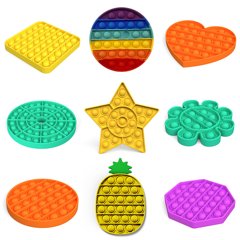 

65style Pop It Fidget Toy Push Pop Pop Bubble Sensory Fidget Toy Sensory Toy Silicone Squeeze for Autism Reliever Stress Party Favor