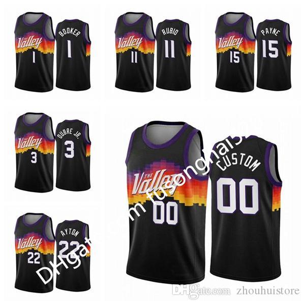 

Cheap Printed Custom Men's Women kids Devin 1 Booker Ricky Rubio Black City Chris Paul 2020-21 Custom Basketball Jersey, Black;red