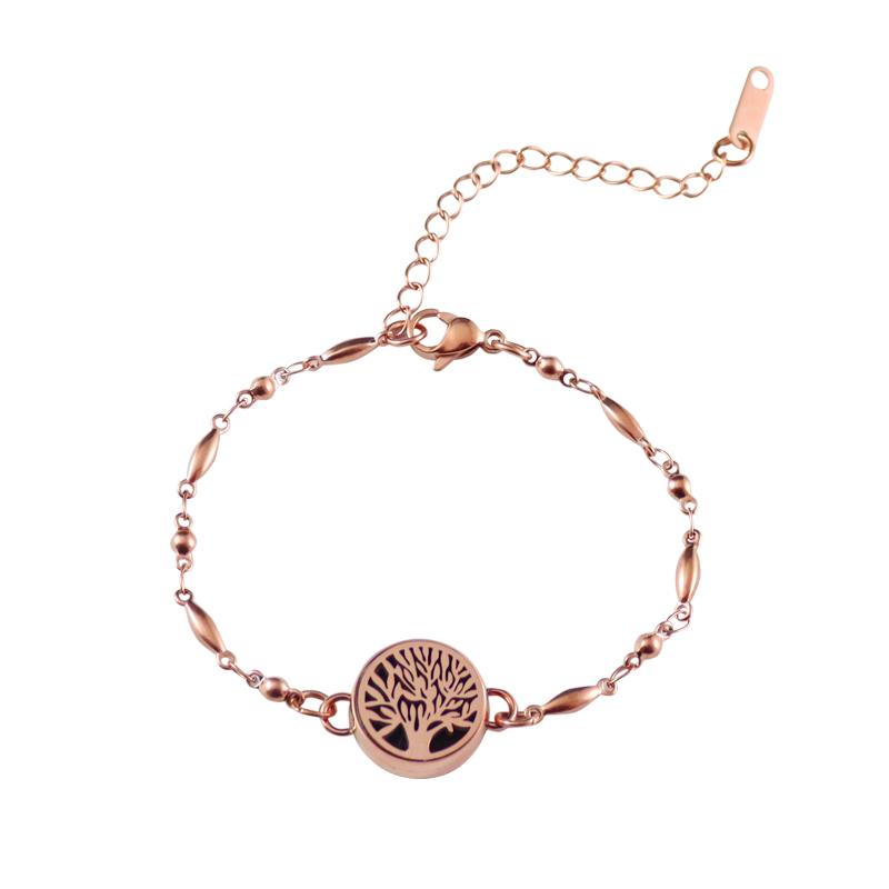 

Charm Bracelets 1PC Aroma For Women 12/15mm Rose Gold Color Diffuser Essential Oil Stainless Steel Bangle Jewelry, Golden;silver