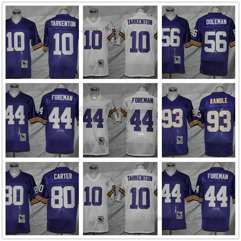 

NCAA Vintage Foobtall 10 Fran Tarkenton Jersey 56 Chris Doleman 44 Chuck Foreman 80 Cris Carter 93 John Randle Jerseys Football Jersey AC1, Same as picture