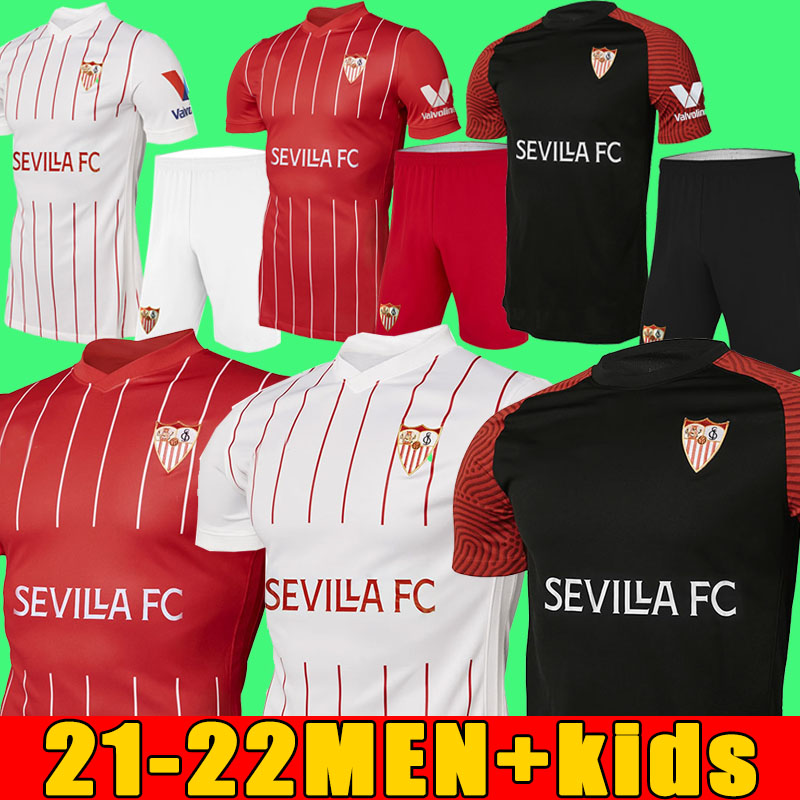 

21 22 Sevilla FC soccer jersey PAPU GOMEZ I.RAKITIC L.OCAMPOS DE JONG J.NAVAS SUSO MUNIR Y.EN-NESYRI 2021 2022 Men+Kids Kits football shirts, 21/22 home men jersey