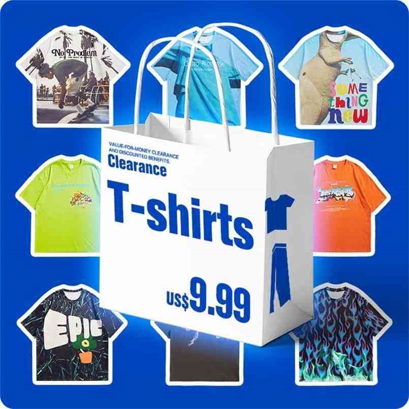 

INFLATION Summer Casual T-shirts Men Fashion Printing Cotton Tees Couple Streetwear Cool Hip Hop Funny Graphic 210716, 5135s21 light grey