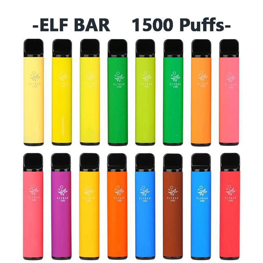

ELF BAR Disposable Pod Device Kit E cigarettes 1500 Puffs 850mAh Battery 4.8ml Prefilled Cartridge Vape Stick Pen Vs Puff Bang XXL Max Lux Startera16