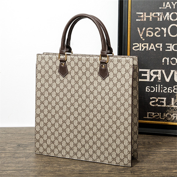 

factory wholesale women bag classic printed business handbag fashion professional leather mens and womens hand-held file bagss vintage Men handbags, Coffee1-3-trumpet