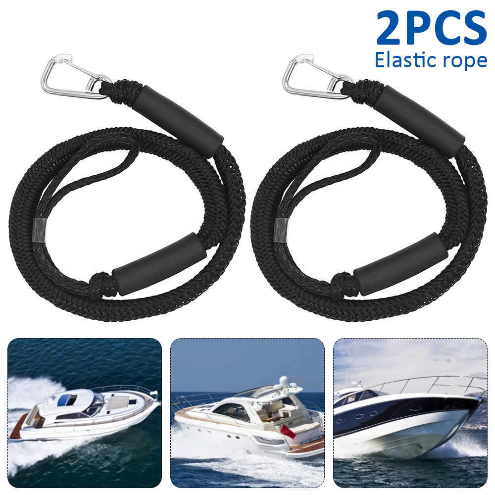 

2 PCS Bungee Dock Line Boat Bungee Cord Shock Absorbing Mooring Ropes Boat Anchor Line Dock Rope PWC 4-5.5ft Stretchable