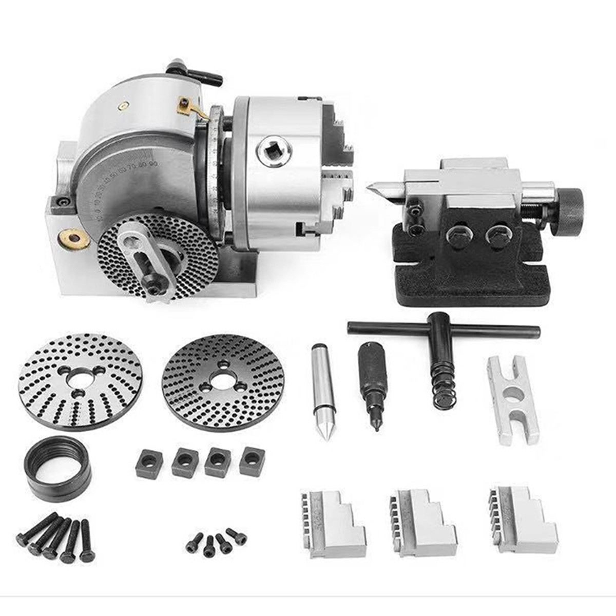 BS-0 Semi-Universal Dividing Head with 100mm 3-jaw Chuck for Metal Milling Machine Use-image-739412395