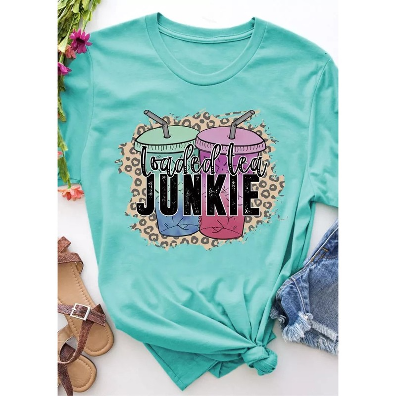 

Blue Letter Design Printing Women is Fashion Words 3D Printing Short Slim T-shirt Summer Casual Round Neck Short Top Short Sleeve T-shirt, White