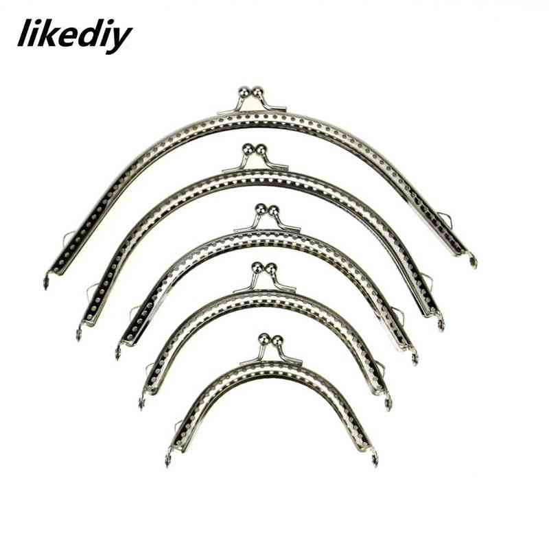 

20 Pcs/Lot 5 Sizes Glossy Silver Basic Arch Metal Purse Frame Kiss Clasp Lock DIY Bag Accessories 8.5/10.5/12.5/15.5/18.5CM 211218