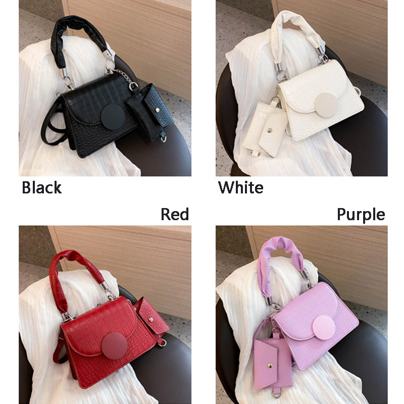 

PB0018 Fashion Women's Single Shoulder Bags with Coin Purse Messenger Bag for Lady White Red Black Purple 4Colors, Multi