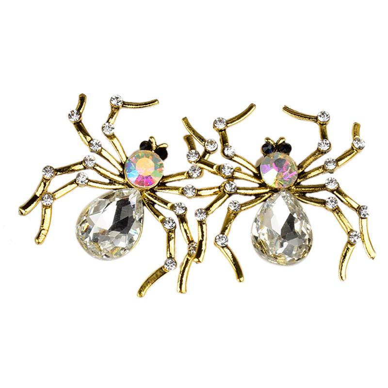 Stud Women Earrings Halloween Spider Vintage Alloy Rhinestone-image-658739924