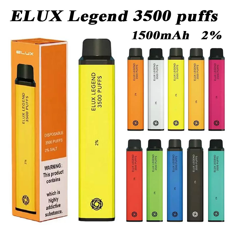 

Elux bar legend 3500 Puffs Disposable Vape E Cigarettes newest 2% Pen 1500mAh Battery 23 colors 10ml Pre Filled Device vapes eluxbar escobars