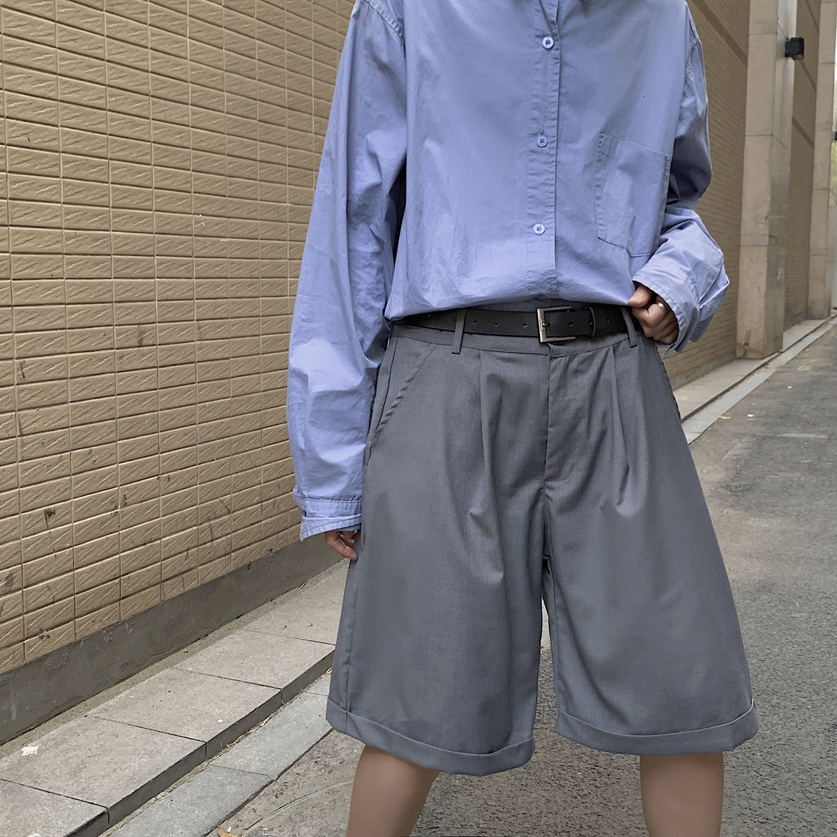 

2021 New Summer Men's Fashion Trend Casual Harem Cotton Multi-pocket Male Black/grey Color Suit Shorts Plus Size S-2xl 8zv0