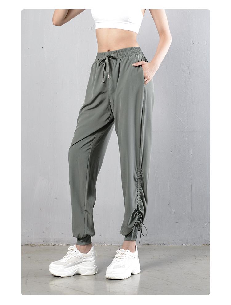 

Summer Women Fitness yoga sweatpants Loose Lacing straight-leg Ventilate Bunch of foot closing in Speed dry Running Training, Black