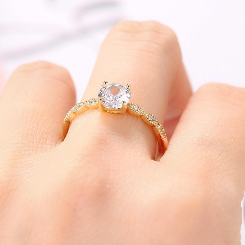 

Wedding Rings Moissanite For Women Gold Engagement Aestethic Adjustable Crystal Diamond Promise Ring Jewelry Accessories R822, Slivery;golden
