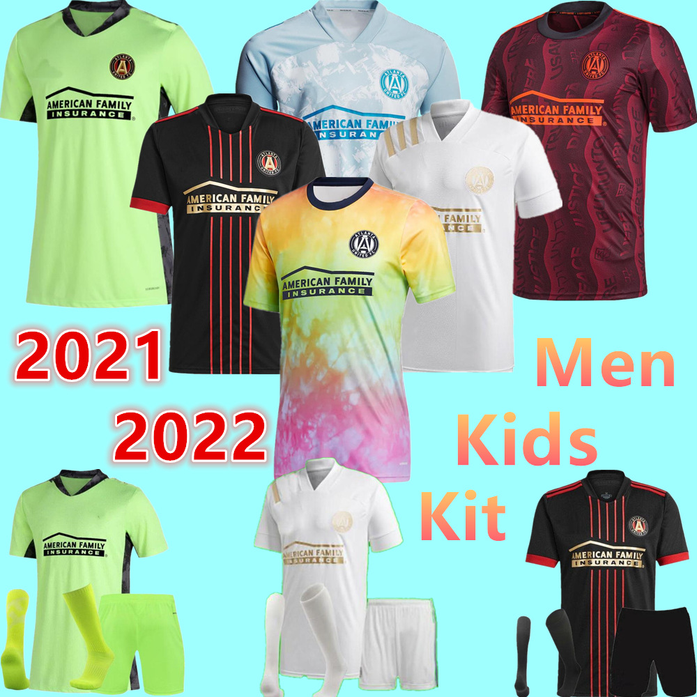 

2021 Custom MLS Atlanta United FC soccer Jersey 7 MARTINEZ 12 ROBINSON 8 BARCO 22 DAMM match special Jerseys Men Kids+Kit football shirts, Colour 7