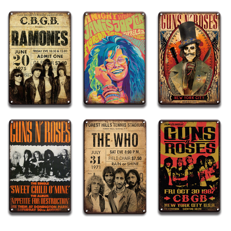

2021 Gun&Roses Metal Poster Tin Sign Vintage Johnny Cash Top Music Metal Plaque Sign Pub Bar Wall Sign Sweet Home Room Wall Plate Decoration