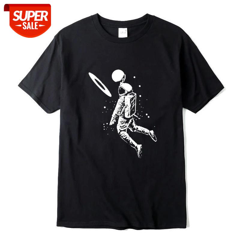 

Men t shirt 100% cotton short slleve Funny moon astronaut print men T shirt casual loose men tshirt o-neck male t-shirt tee #jG5f, White;black
