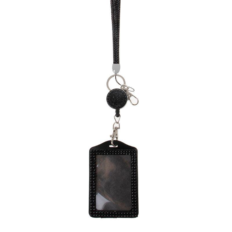 

Pendant Necklaces Badge Holder Rhinestone Lanyard Crystal Necklace Card