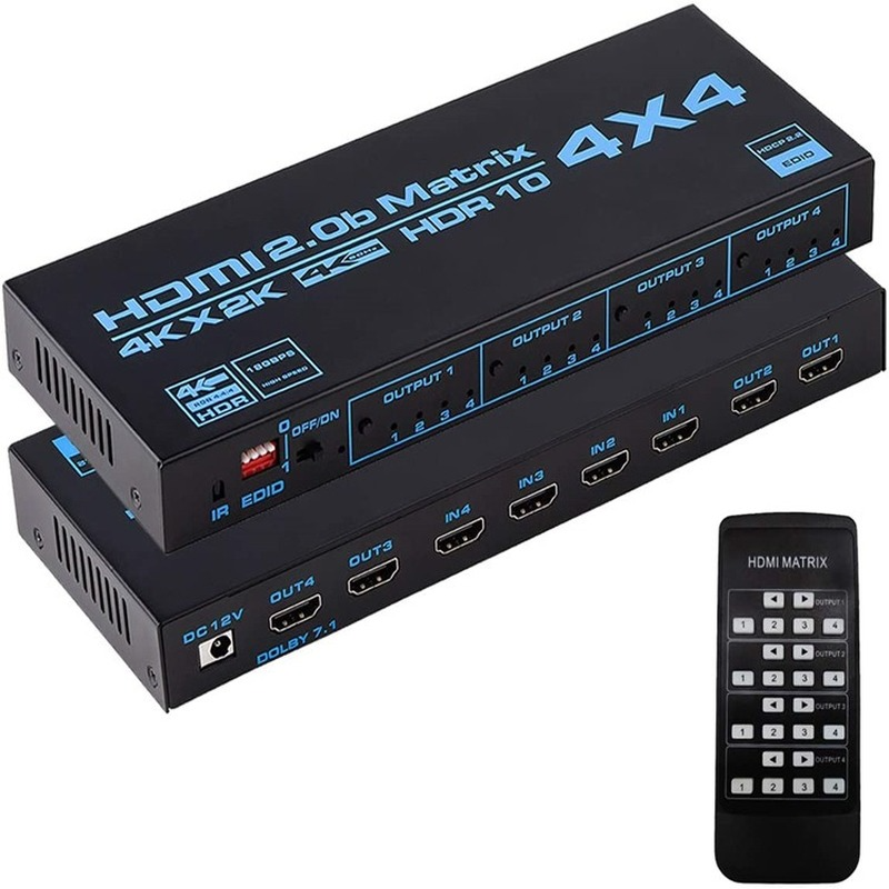 

Hdmi2.0b Matrix 4 in 4 out HDMI Matrix 4 X4 HDMI Matrix 4k60hz Hdcp2.3 HD(The logistics price Pls Contact us)