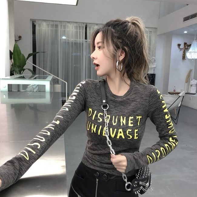 

2021 New Young Korean Girl Style Letter Women's Tops Long Ny Basic Sleeve T-shirt Schoolgirl Streetwear Clothes Pav6, Games