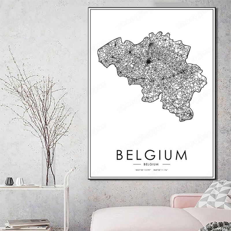

Paintings Black And White City Map The Bangkok Poster Thailand Country HD Print Wall Art Canvas Nordic Painting For Home Decor Artwork