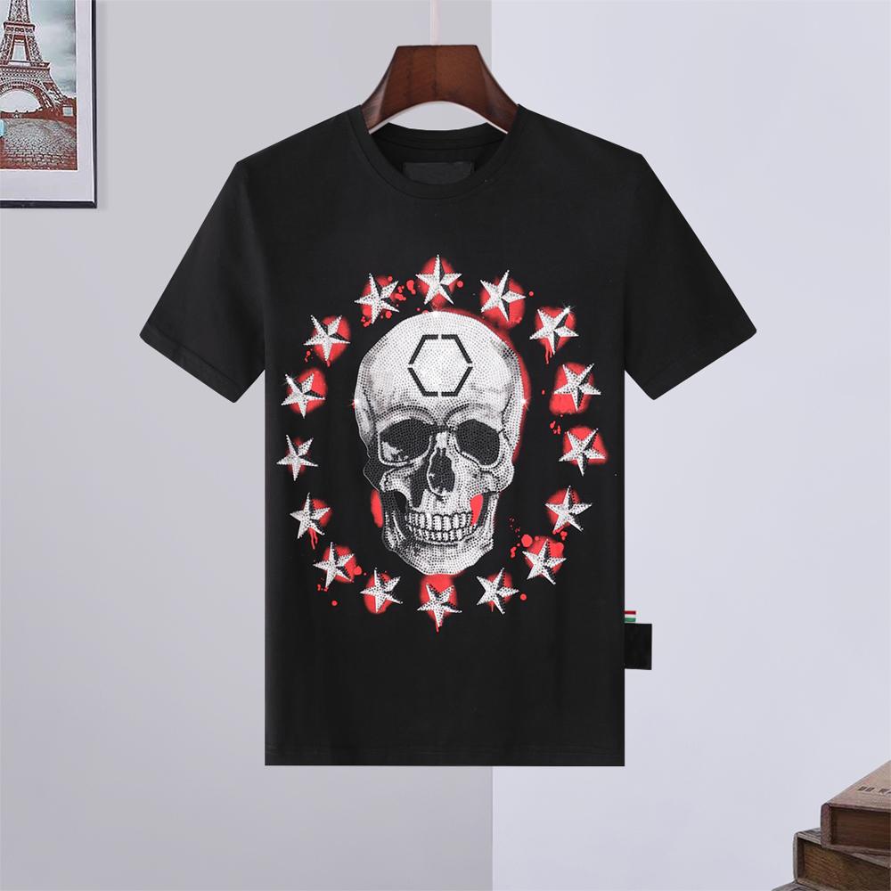 

21SS Top Quality Men Women Designer T Shirts Luxury plain fog Shirt super Hoodies coats Spring Short Sleeve skull Diamond Tops shoes 12, White;black