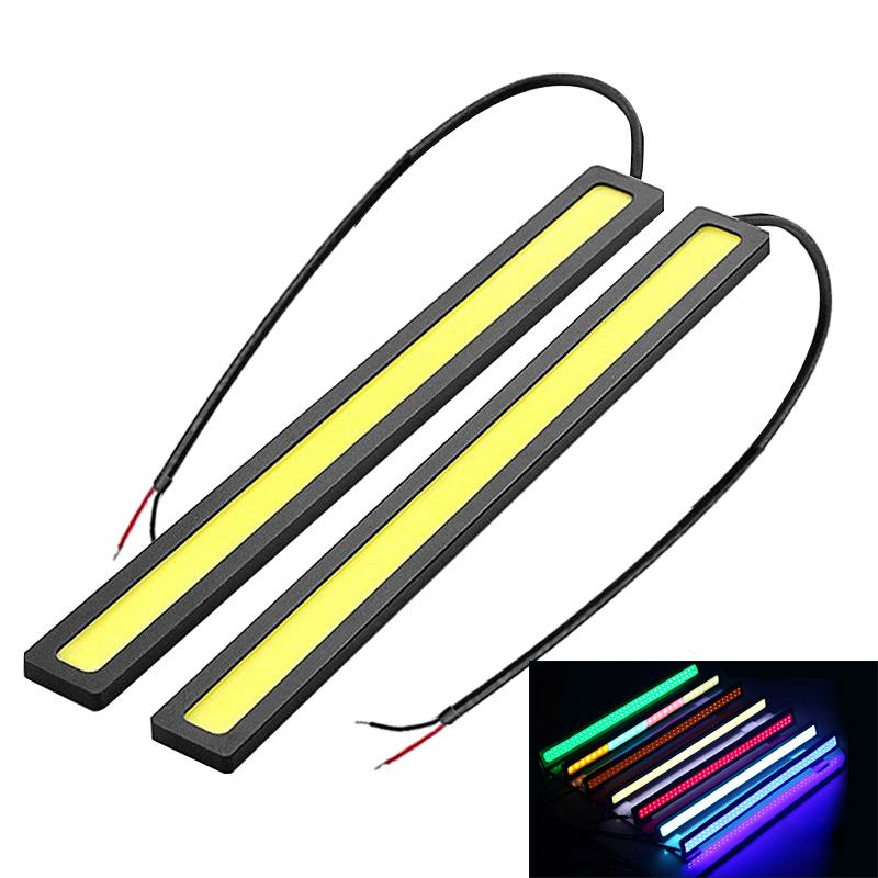 

Emergency Lights 1X 17cm COB Car Daytime Running Light DRL LED Strip External Waterproof Blue Pink Red Green Amber