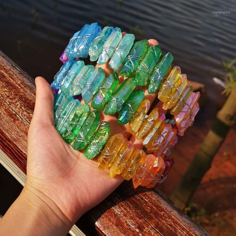 

Hair Clips & Barrettes Western European Princess Retro Tiara Crown Handmade Raw Crystal Rainbow Gradient Hoop Wedding Bridal Headband C1FE, Golden;silver