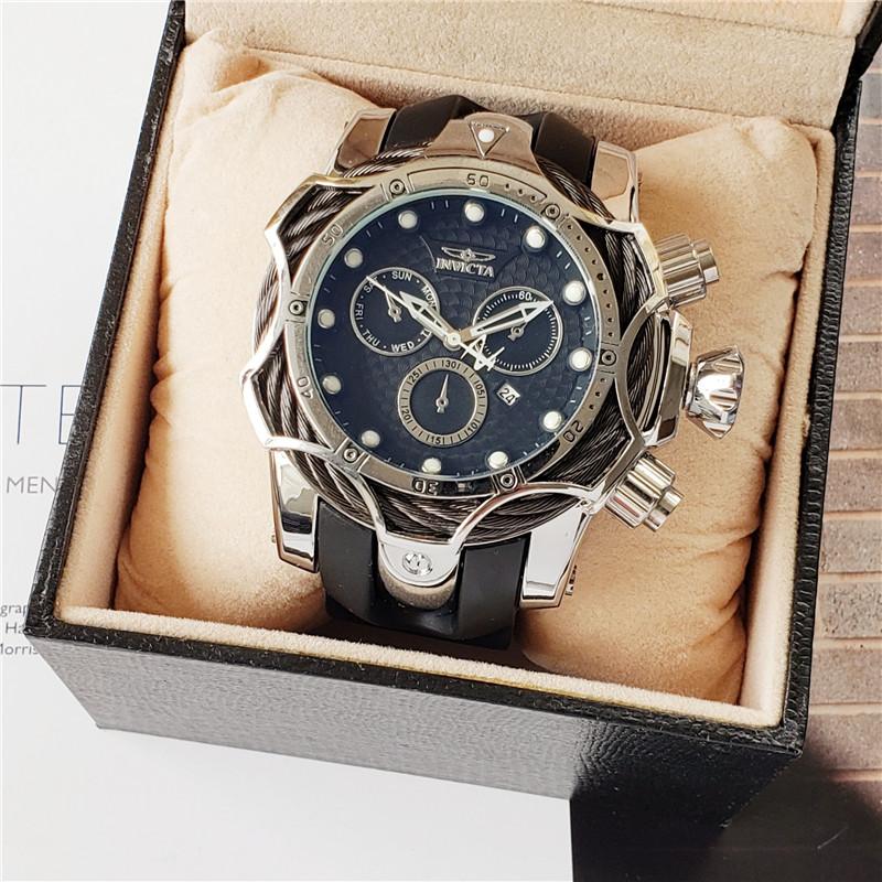 

INVICTA Men's Sports Outdoor Quartz Calendar Watch PU Band 51MM Large Dial Hot Sale Free Shipping, Slivery;brown