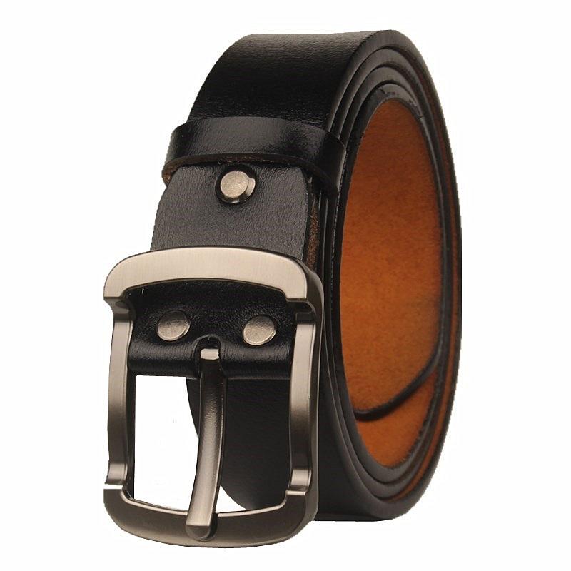 

Belts 2021 Large Size 145cm Genuine Leather Belt Male Black Brown Pin Buckle Casual Extra Long Plus Men