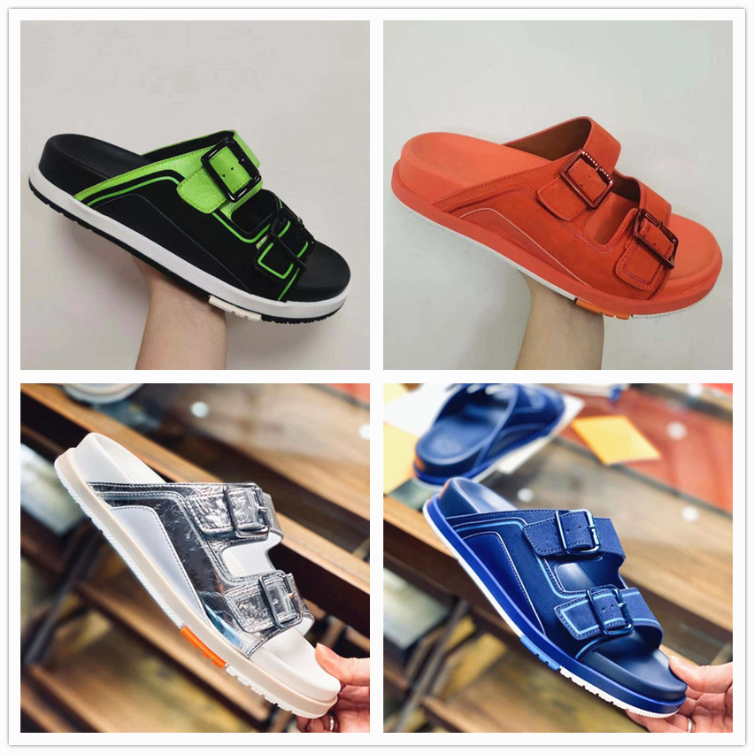 

Luxurys Designers man sandals rainer Mules Mens Designer sandal Leather double strap Slippers Adjustable buckle Fashion Summer Outdoor Casual Shoes men, Color 1