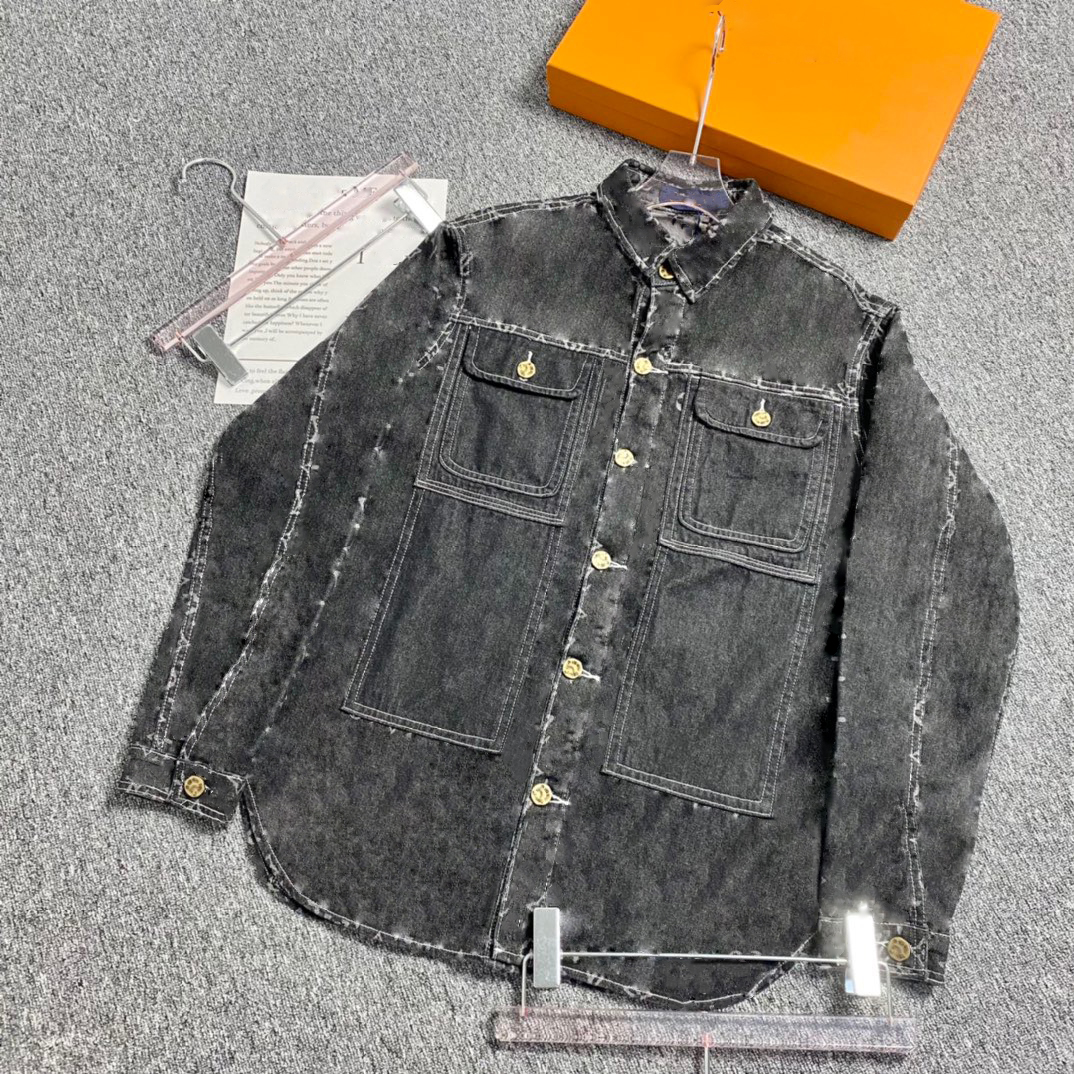 

21ss man designers Denim Jackets clothes mens Coats Outerwear Hooded men Clothing Cotton black blue