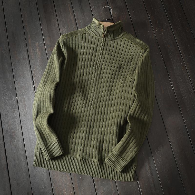 

Men's Sweaters Winter Autumn Men Cotton Plus Fleece Sweater Zipper Half-Turtleneck Knitting Pullover Male Casual Thickening Warm Solid Tops, White;black