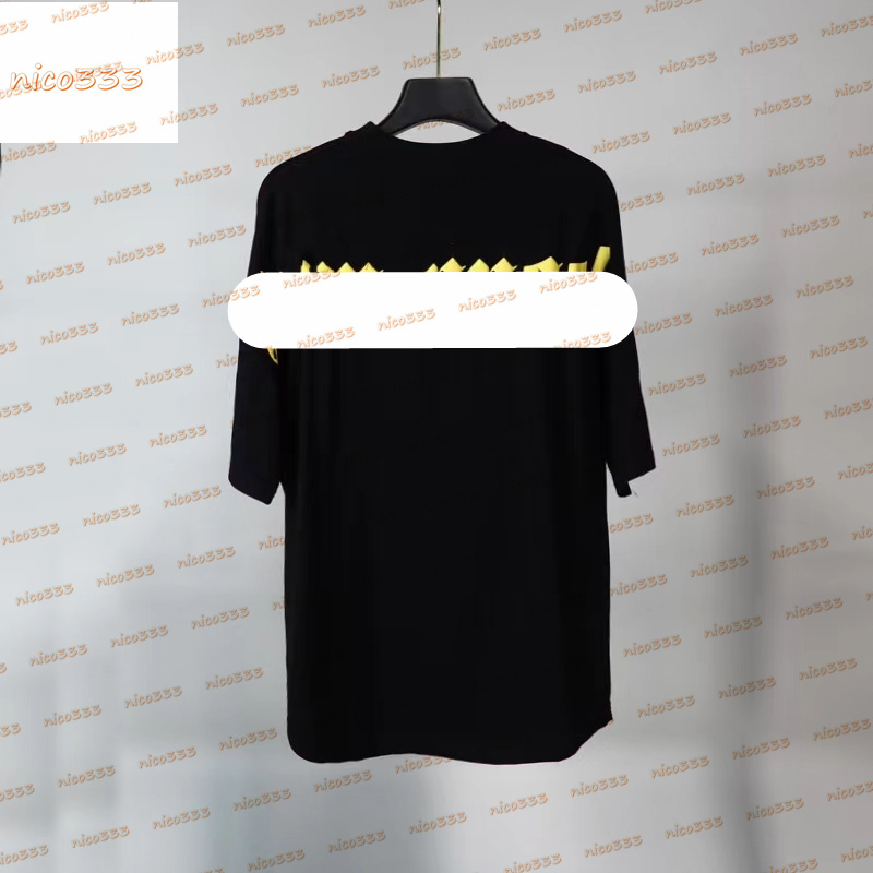 

correct version angel letter high neck t shirt back foaming big letters hip hop street mens and womens short-sleeved size s-2xl, White;black