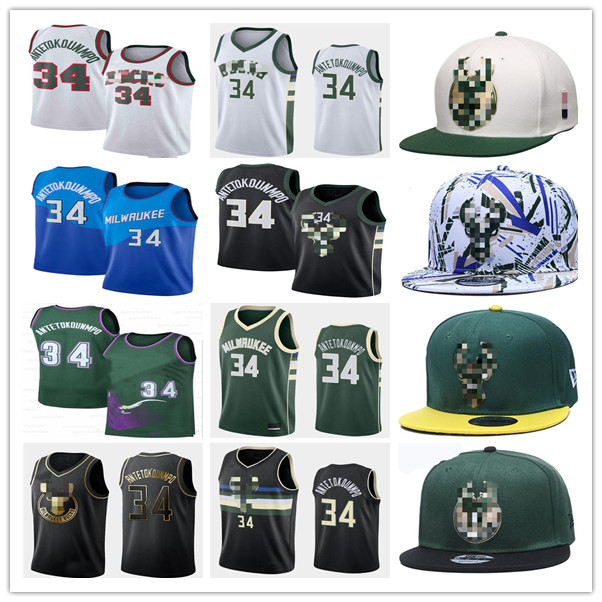 

Milwaukee Bucks Men Giannis 34 Antetokounmpo Jersey Allen Basketball Jerseys City Baseball cap Edition Blue White Black Yellow, Black;red