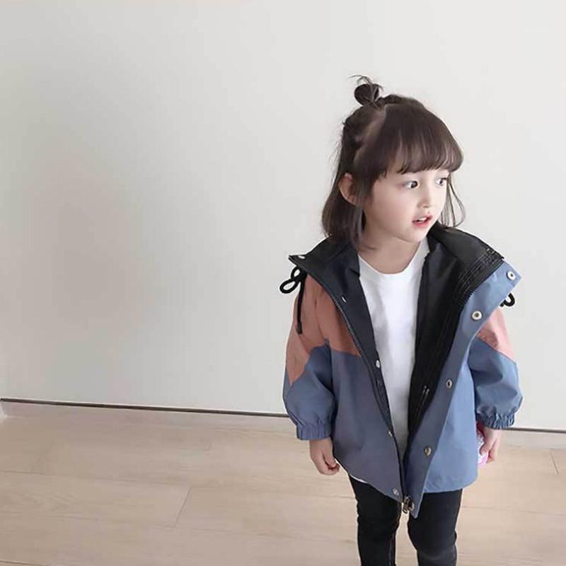 

Jackets Windbreaker Girls Baby's Coat Jacket Outwear 2021 High Quality Spring Summer Hooded Zipper Cardigan Children's Cloth, Blue;gray