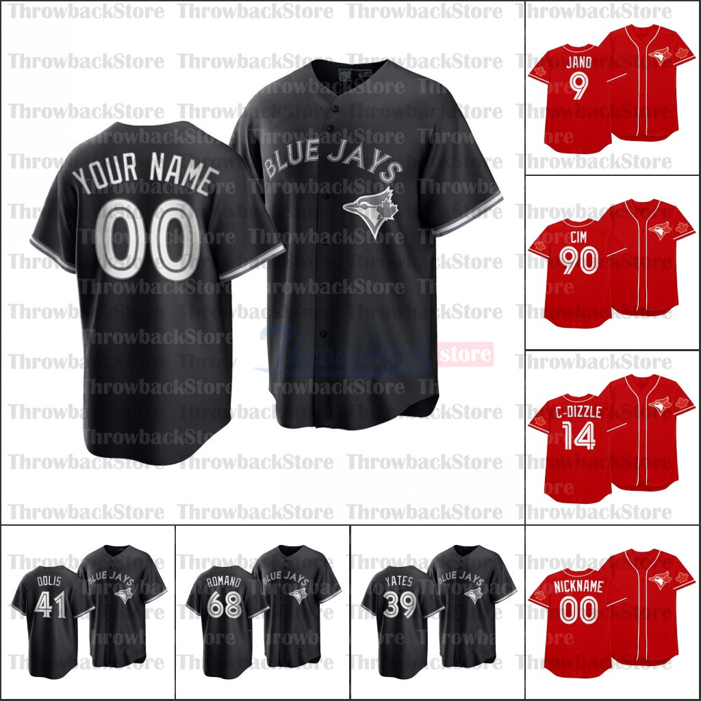 

2021 Players' Weekend All Black Fashion Toronto Jerseys 15 Randal Grichuk 6 Marcus Stroman 3 Brandon Drury 12 Roberto Alomar 11 Bo Bichette, Women