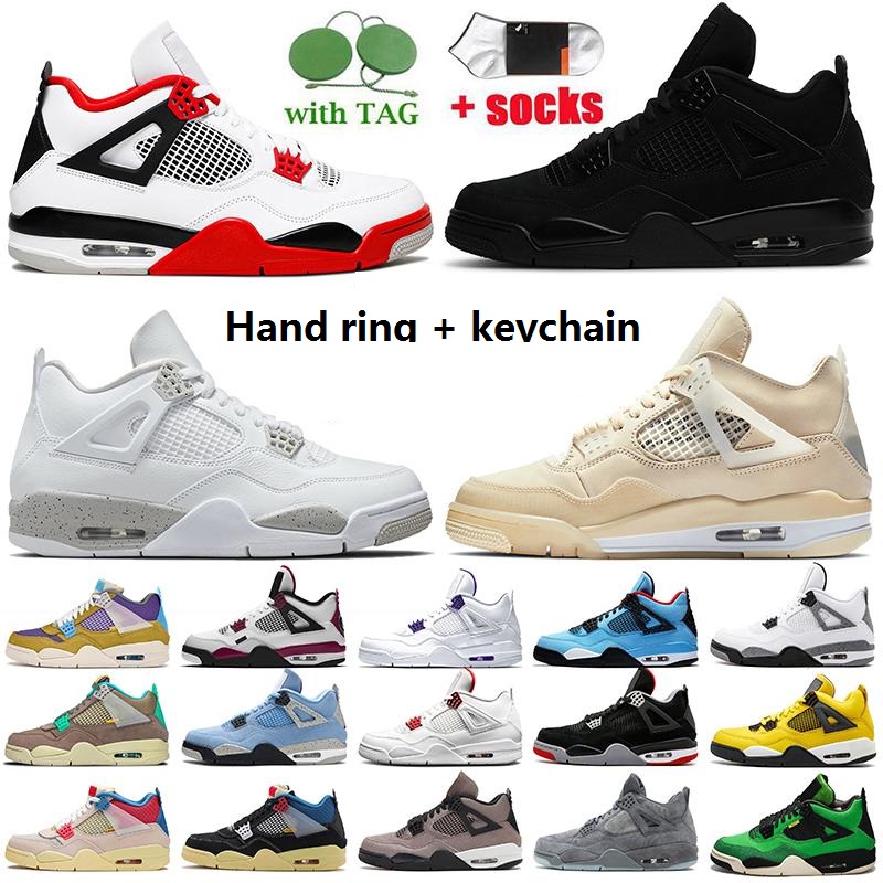 

Jumpman 4 Fire Red Basketball Shoes 4s Sail White Oreo Bred Black Cat Taupe Haze Court Purple University Blue DIY Womens Mens Top Quality Trainers Sneakers 36-47