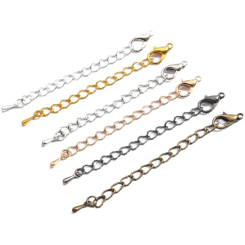 

10pcs/lot 55mm Tone Extended Extension Tail Chain Lobster Clasps Connector For DIY Jewelry Making Findings Bracelet Necklace 1947 Q2