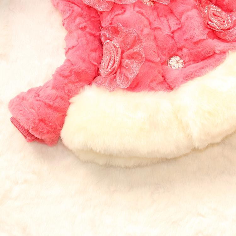 

Jackets Children Outerwear Ear Warm Kids Jacket Xmas Snowsuit Winter Baby Girls Clothes Faux Fur Fleece Thick Infant Coat, Blue;gray