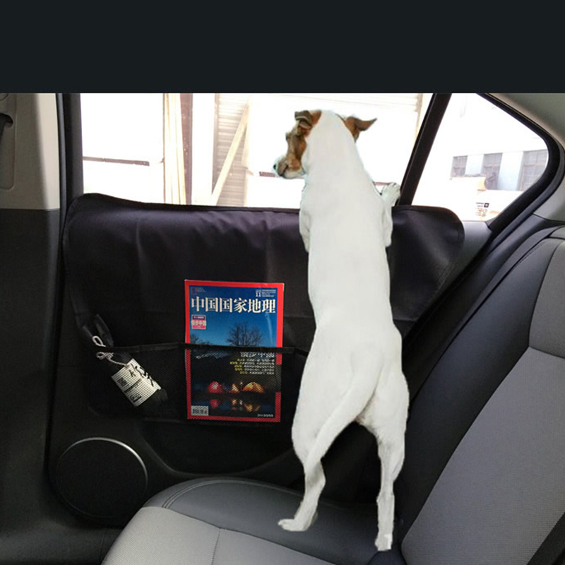 

2Pcs Pet Dog Car Door Cover Protector Waterproof 600D Oxford Coth Protection Mats Non-Sip Scratch Guard for Pets Dog, Black