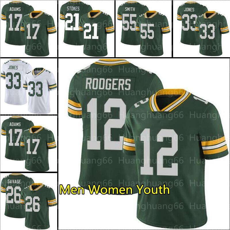 

12 Aaron Rodgers Football Eric Stokes Jersey 17 Davante Adams 26 Darnell Savage 23 Jr Alexander 33 Jones 4 Brett Favre Love Mens women youth 55 Smith, As