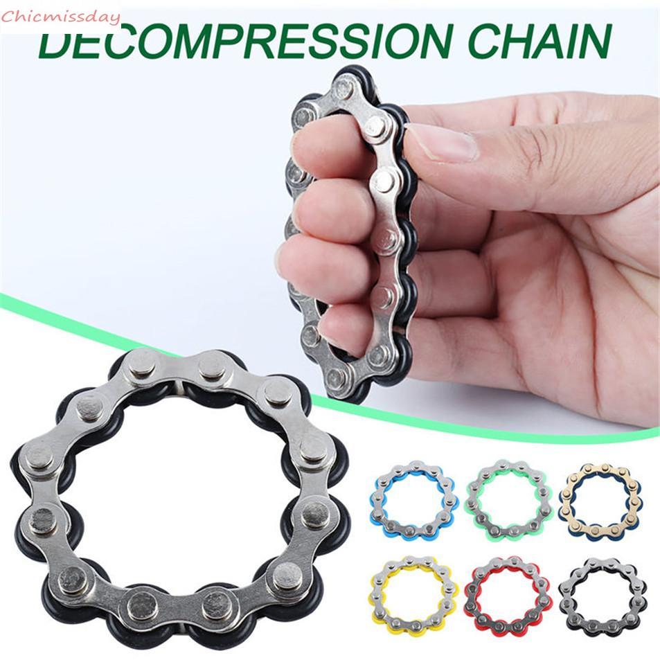 

DHL Free 12 section Good Quality Roller Bike Chain Fidget Toy Stress Reducer for ADD ADHD Anxiety Autism Adults Kids Decompression Toy