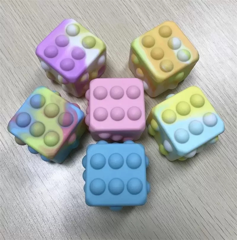 

2021 New Fidget toy Pops Silicone Decompression Dice Push Bubble Press Bubble Vent