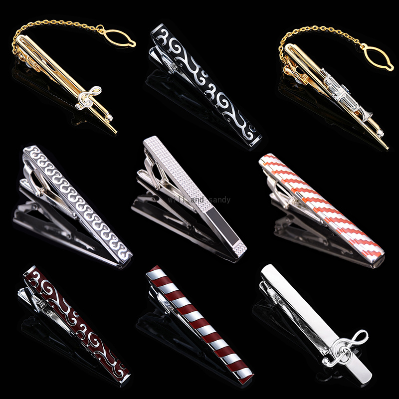 

Copper Musical Instrument Stripe Tie Clips Shirts Business Suits Tie Bar Clasps Neck Links for Men Fashion jewelry Gift will and sandy