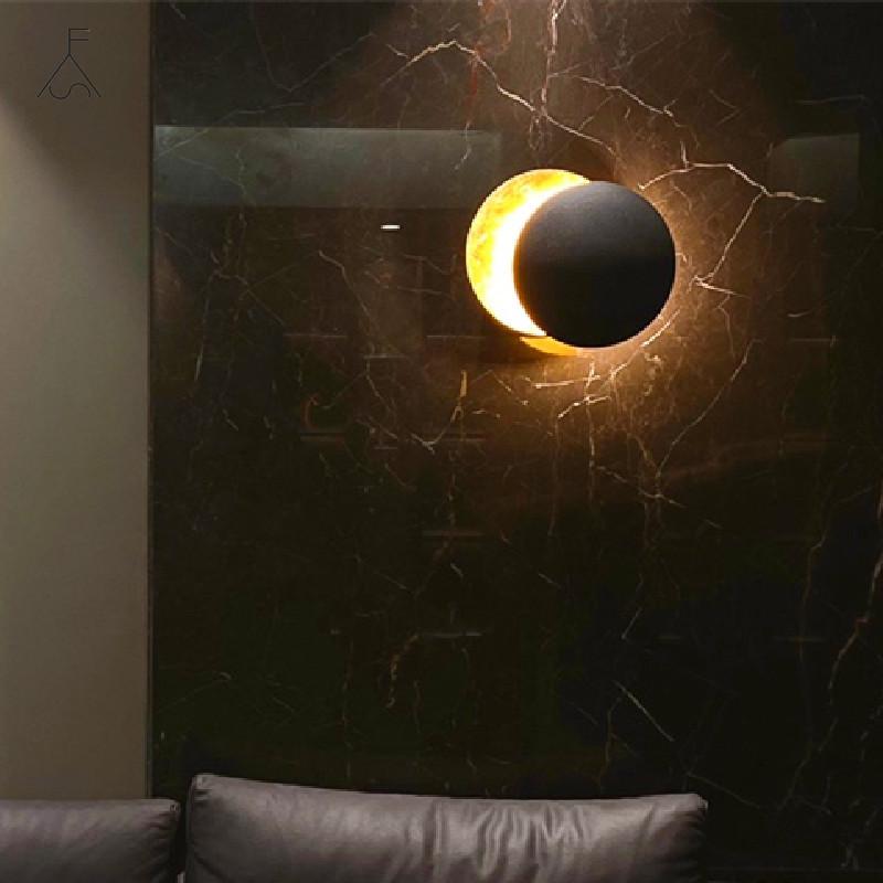 

Nordic Minimalist Personality Creative Aisle Corridor Wall Lamp Bedside Living Room Round Gold Silver Copper LED Wall Light