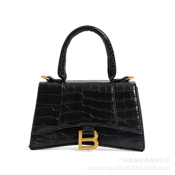 

Fashion versatile hand crocodile B-shaped diagonal cross new bag female Purse Outlet, Black